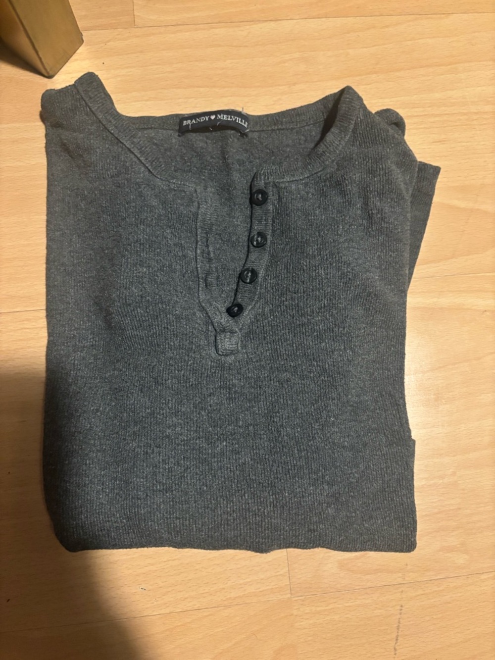 Brandy Melville Dark Gray Henley Longsleeve